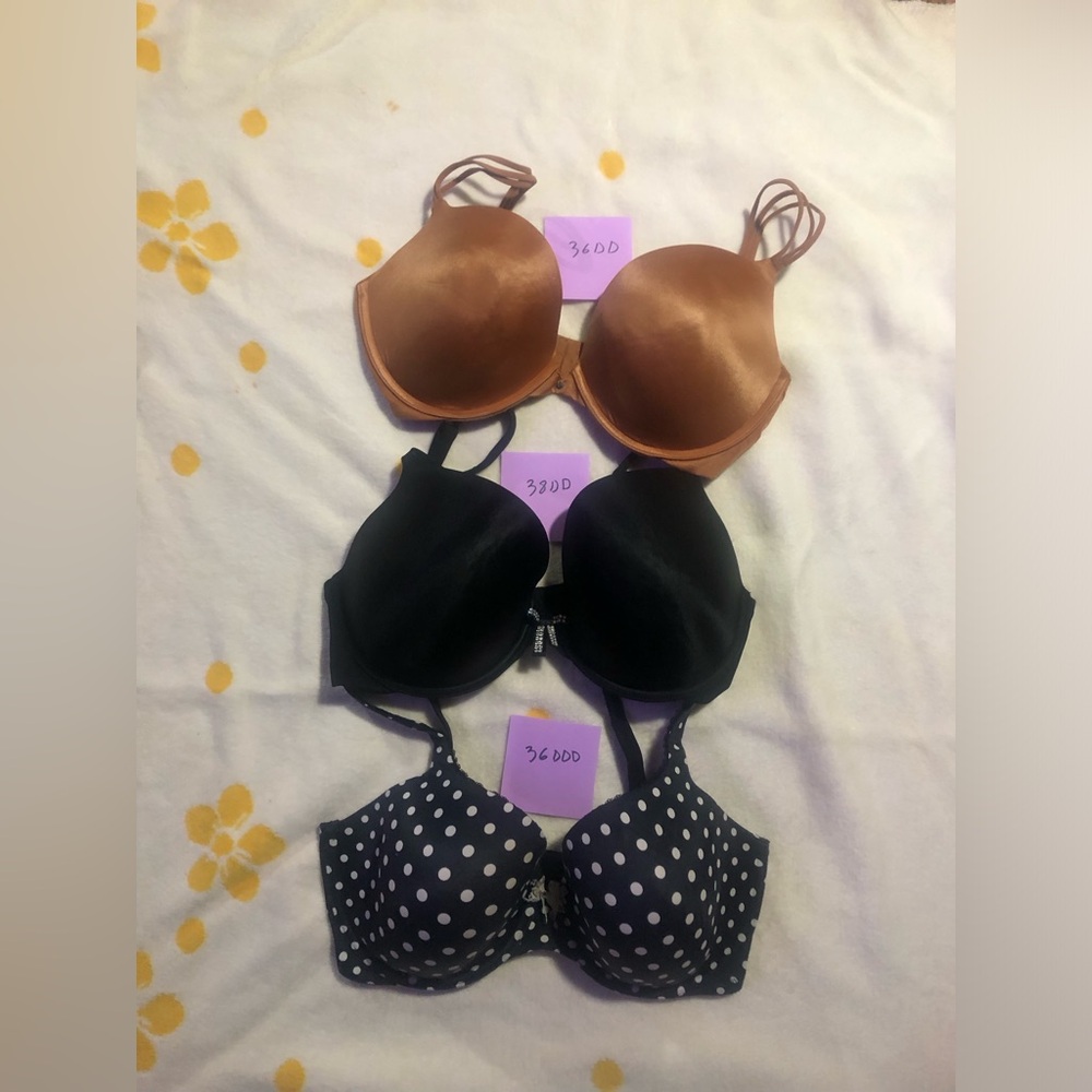 Victoria Secret Bra Bundle.  36DD, 38DD, 36DDD